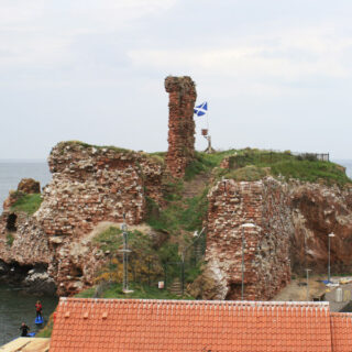 Dunbar harbour and castle