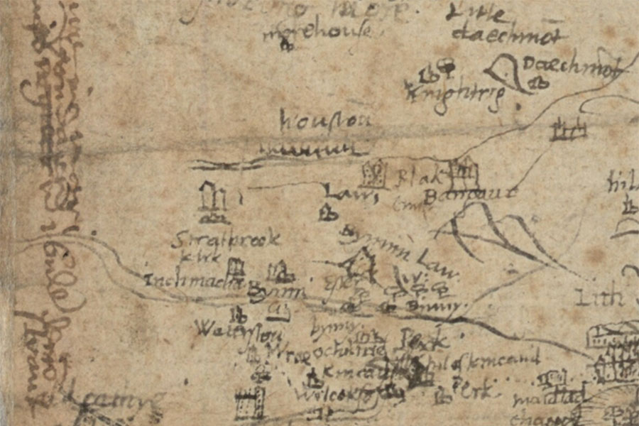 Timothy Pont's map of West Lothian and Linlithgow