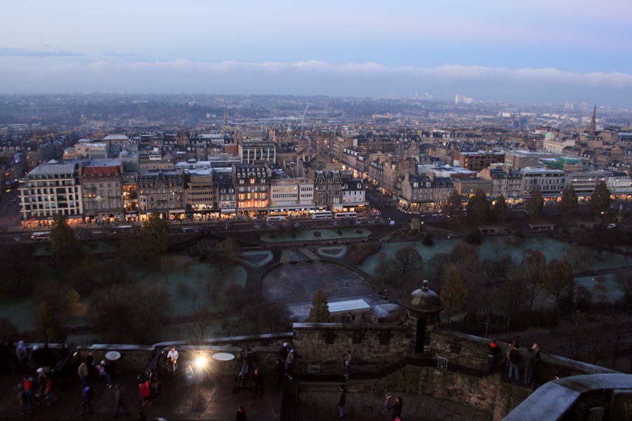 view of Edinburgh from Edinburgh Castle