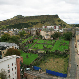 Climbing Calton Hill in Edinburgh